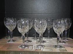 12 Piece 7 5/8 Gorham Full Lead Crystal Water Wine Glass Goblet Set Lady Anne