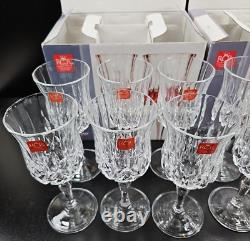 12 Royal Crystal Rock Opera Wine Goblets Box Set 7.75 Oz Clear RCR Luxion Italy