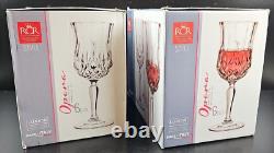 12 Royal Crystal Rock Opera Wine Goblets Box Set 7.75 Oz Clear RCR Luxion Italy