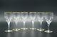 19th Old Baccarat Gold Clear Cut Crystal 6 Wine Glasses H. 5.1/2 France Set