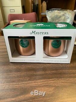 2019 SET OF RARE New MASTERS INSULATED WINE GLASSES CUPS COPPER ANGC