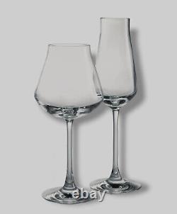 $265 BACCARAT Lead Crystal Clear Chateau Degustation Tasting Glasses Set of 2