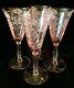 2 Sets of 4 Vintage Tiffin Pink Flanders Wine Goblets 6'