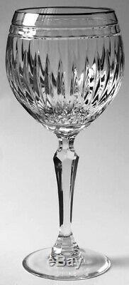 2x WATERFORD (MARQUIS) HANOVER PLATINUM Crystal Balloon Wine Glass SET OF 2