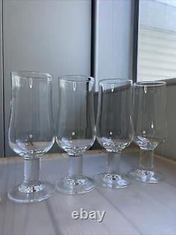 4 Luminarc Scandia Thick Stem Wine Glass Rare France Goblet Mid Century Barware
