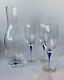4 Pc Orrefors Intermezzo Blue 3 Wine Glasses and Carafe Set Signed Rare