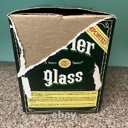 4 Rare Vintage Perrier Glasses Set Circa 1970s With Original Box & Pamphlet