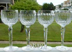 4 Waterford Crystal Colleen 7 1/2 Hock Wine Goblets Set #1