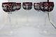 5 Bohemian Dark Ruby Red Cut-to-Clear Crystal Wine Glasses (4- 7.5, 1- 7 5/8T)