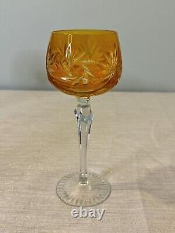 5 Gorgeous MCM German Echt Kristall Cut To Clear Goblets Stemware Colorful