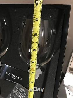 $600 VERSACE MEDUSA WINE GLASSES SET of 2 Rosenthal Red NEW WEDDING GIFT SALE