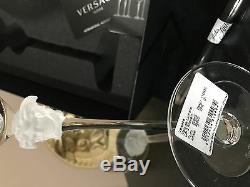 $600 VERSACE MEDUSA WINE GLASSES SET of 2 Rosenthal Red NEW WEDDING GIFT SALE