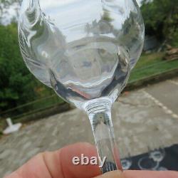 6 Glasses Wine Crystal Of Baccarat Model Capri Signed H 5 5/16in Set 4