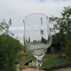 6 Glasses Wine Crystal Of Baccarat Model Capri Signed H 5 5/16in Set 4