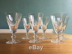 6 Waterford Ireland Cut Lead Crystal EILEEN White Wine Glasses Set Stems 5