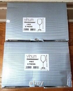 6 or 12 MIB new unused Riedel crystal glass Vinum chardonnay wine stems 7 7/8