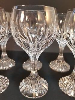 6pc Set Baccarat Crystal Massena Claret Red Wine Glasses 6 1/2 Goblet Exquisite