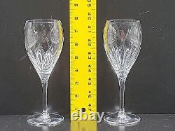 (8) Mikasa Agena Wine Glasses Set Elegant Clear Vertical Swirls Bar Stemware Lot