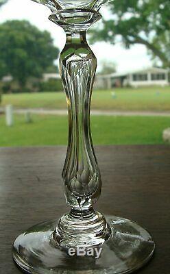 9 Antique Saint Louis Micado Etched Crystal Wine Glasses c1930 Beautiful Set