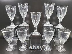 9 Noritake Sweet Swirl Clear Wine Glasses Set 6.75 Elegant Drink Glassware Lot