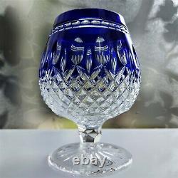 AJKA CRYSTAL CLARENDON WATERFORD DESIGN Cobalt Brandy goblet set with gift box