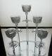 AMERICAN BRILLIANT cut glass wine stems set of (5) by Pitkin & Brooks in Niacara
