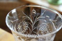 ANTIQUE SET 10 DORFLINGER Stone Engraved ABP Crystal ABP Glass WINE GOBLETS