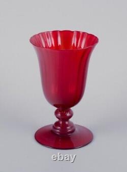 A set of four large red wine glasses. Sweden. Late 20th century