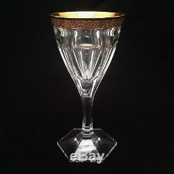Adela Melikoff by Moser Set of 10 White Wine Glasses with Gold Rim