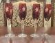 Ajka Marsala Champagne Flutes Crystal in Ruby Red Set of 4