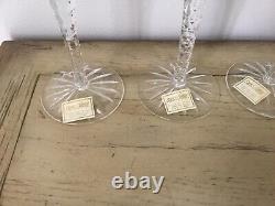 Ajka Martisa Emerald Wine Glasses Hocks Goblets Cut To Clear Bohemiam Set Of 4