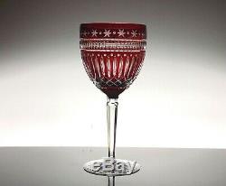 Ajka Serenity Star for Waterford Crystal SET OF 6 Wine Goblet Red Cut to Clear