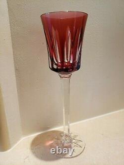 Ajka Wine Glasses Hocks Goblets Cut To Clear Bohemiam Multi-color Set Of 6