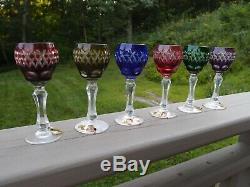 Anna Hutte vintage cordial wine glasses goblets handcut bleikristall, set of 12