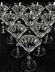 Antique Bryce Etched Flowers Set of 10 Glass 6 1/2 Tall Wine Stems