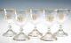 Antique French Baccarat Set of 5 Wheel Cut Monogrammed Crystal Stems