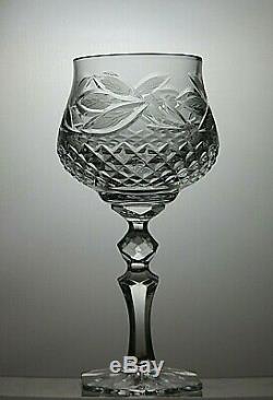 Antique Lead Crystal Cut Glass Hock Wine Glasses Set Of 6 7 Tall