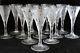 Antique Set 12 Moser Style Intaglio Engraved Cut Glass Crystal Wine Clarets