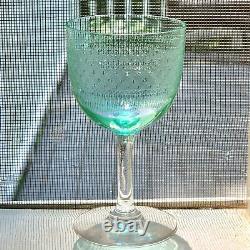Antique Uranium Glass Wine Glasses 5 Set Green Victorian Champagne Mini Vaseline