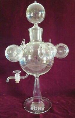 Antique Vtg Italian Blown Glass Wine Dispenser, Punch, Tea Set, Bimini Salviati