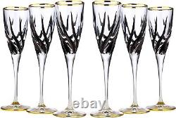 Art Decor A1035, 4 Oz Sparkling Wine Glasses, Gold Rim, Set of 6