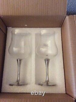 Arte Italica Glass & Pewter Wine Glasses Large Set Of 2 2 Sets Available