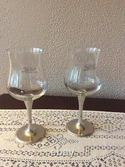Arte Italica Glass & Pewter Wine Glasses Small Set Of 2 3 Sets Available
