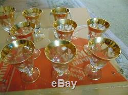 Arte Italica Medici Gold Encrusted Crystal 6 1/2, 5 3/4 Wine Goblet(s) set of 15