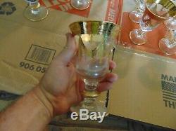 Arte Italica Medici Gold Encrusted Crystal 6 1/2, 5 3/4 Wine Goblet(s) set of 15