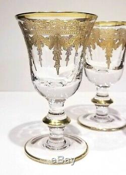 Arte Italica Set of 4 Vetro Gold Wine Glass SR19B/SOZ