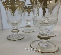 Arte Italica Vetro Gold Wine/Water Glasses Set Of 4 Size 6.5 X 4 7.5oz