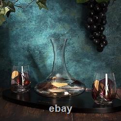 Artisanal Hand Painted Stemless Wine Glasses Set of 2 Extra Large Goblet