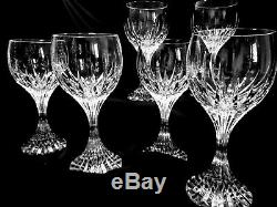 BACCARAT MASSENA Crystal Wine Glasses 6 7/8 Set of 6