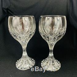 BACCARAT MASSENA Crystal Wine Water Glasses 7 Set of 2